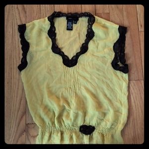 BCBG MaxAzria yellow silk top